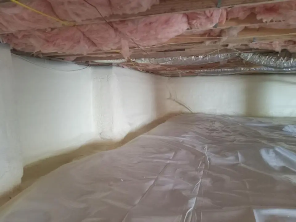 Crawl space encapsulation with closed-cell spray foam for Metal Roof Coating in Douglas